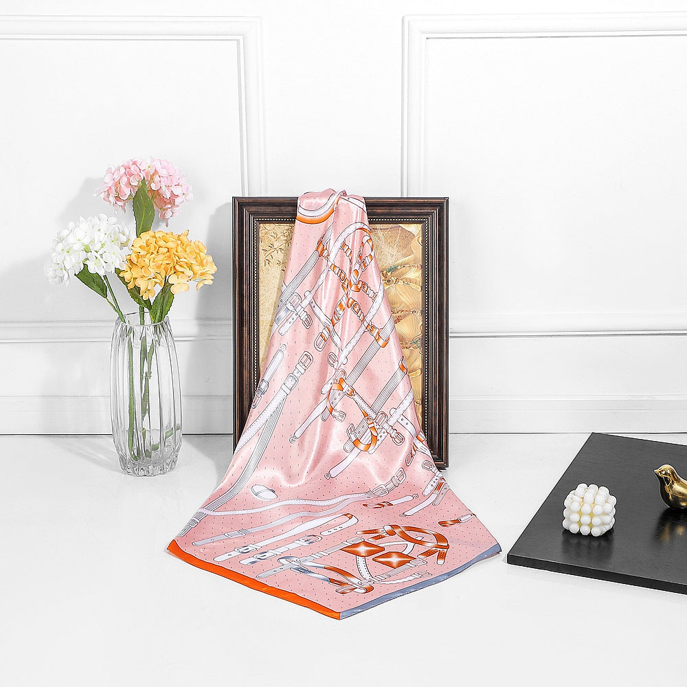 Women's Versatile Large Square Scarf, Silk Scarf, Headwrap, and Shawl