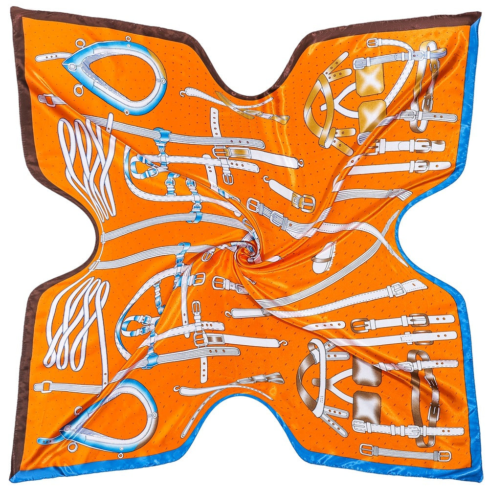 Women's Versatile Large Square Scarf, Silk Scarf, Headwrap, and Shawl