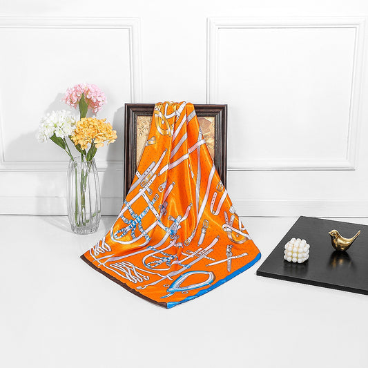 Women's Versatile Large Square Scarf, Silk Scarf, Headwrap, and Shawl