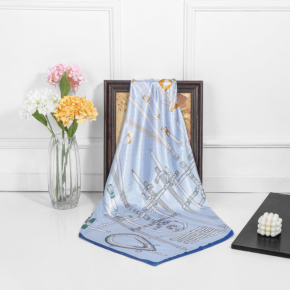 Women's Versatile Large Square Scarf, Silk Scarf, Headwrap, and Shawl