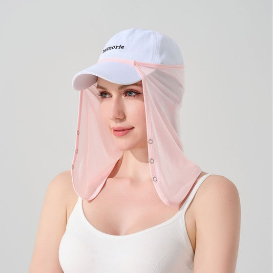 Sun Hat Mesh Sunscreen Curtain – Pink
