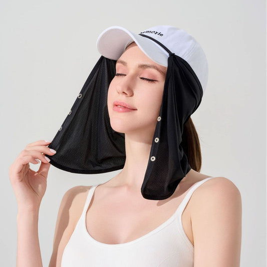 Sun Hat Mesh Sunscreen Curtain – Black